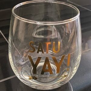 Gold Lettered Stemless Wine Glass
